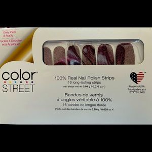 NEW Color Street Nail Polish Strips Night Terror Deep Purple Silver Glitter